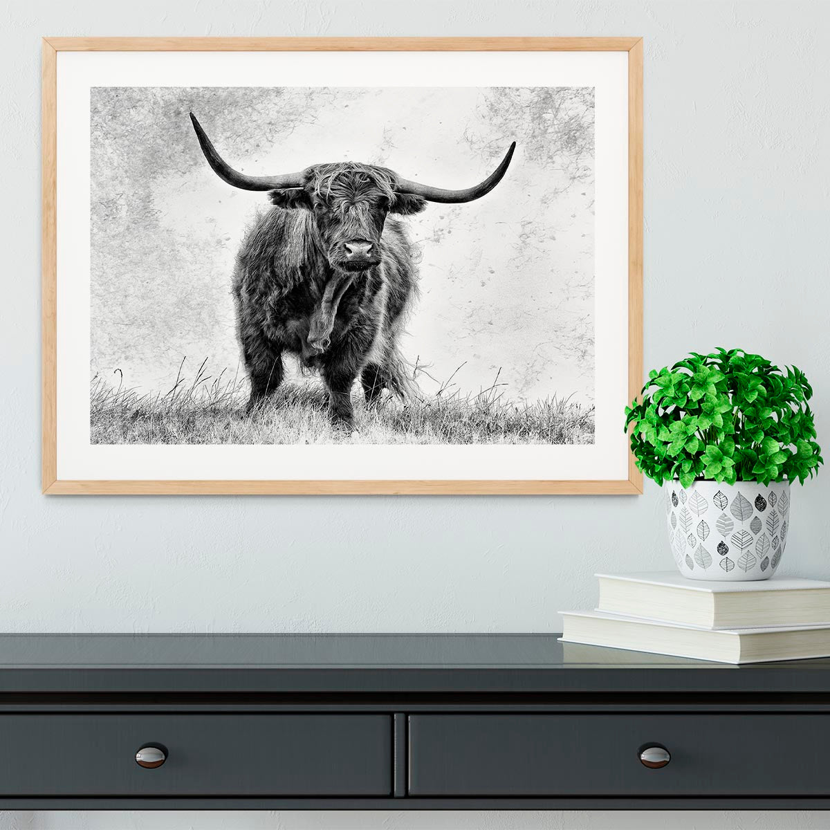Highland Cow Framed Print - Canvas Art Rocks - 3