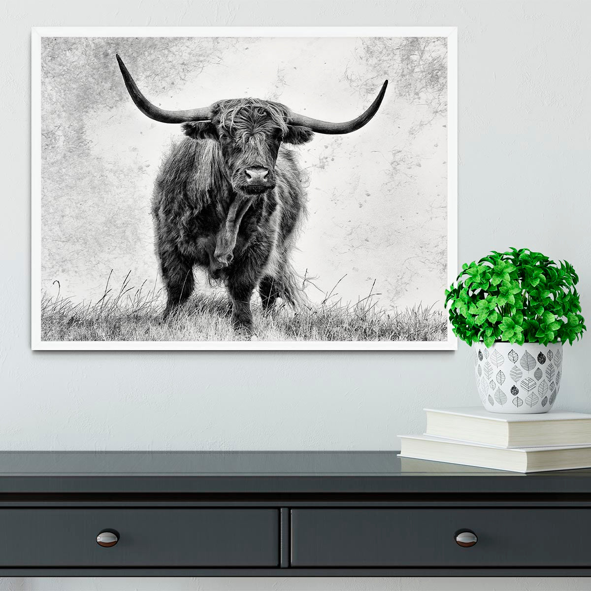 Highland Cow Framed Print - Canvas Art Rocks -6