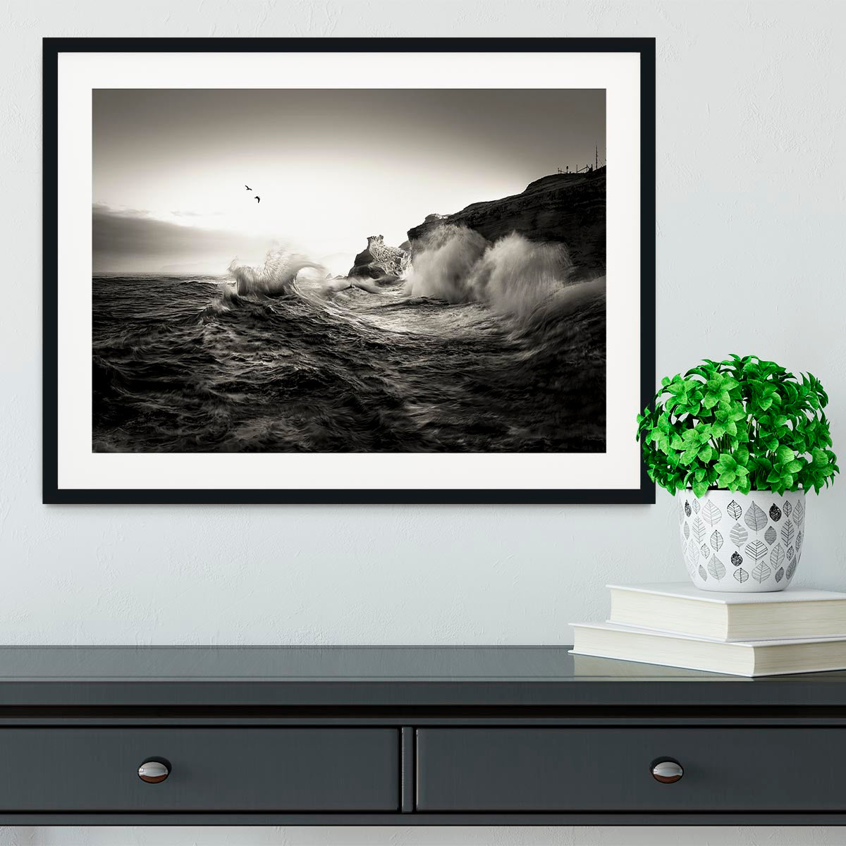 Waves Framed Print - Canvas Art Rocks - 1