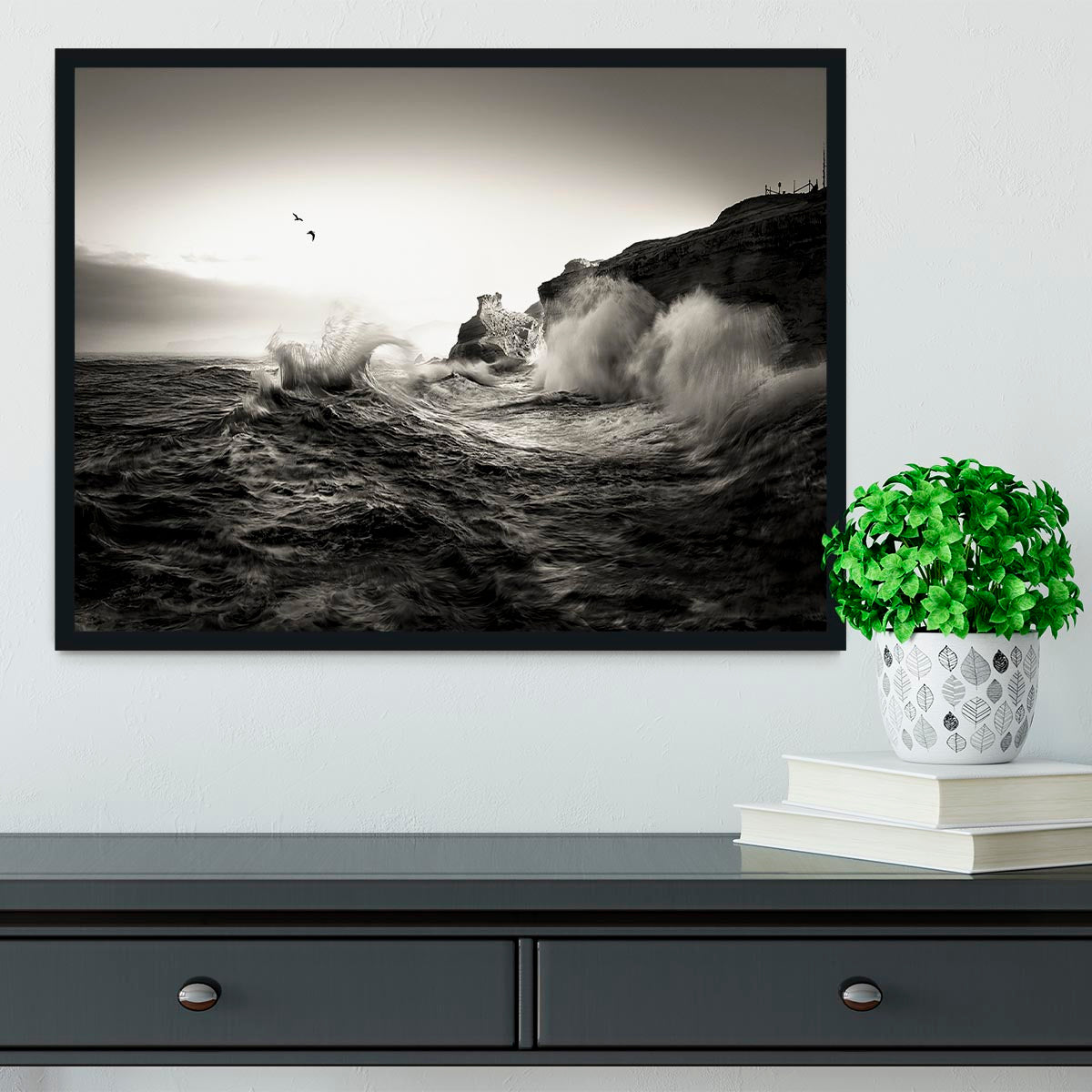 Waves Framed Print - Canvas Art Rocks - 2