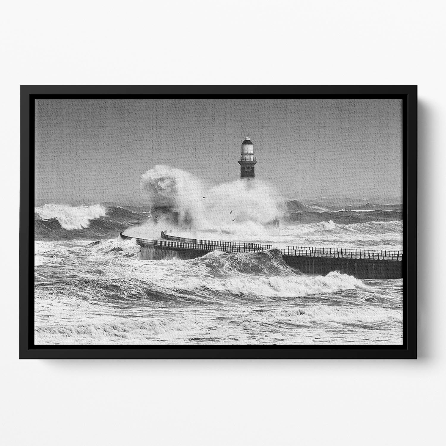 Power Of The Sea Floating Framed Canvas - Canvas Art Rocks - 2