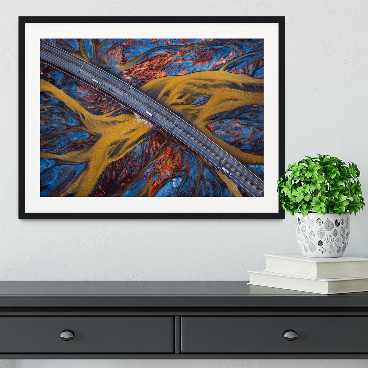 Above The Colorful River Framed Print - Canvas Art Rocks - 1