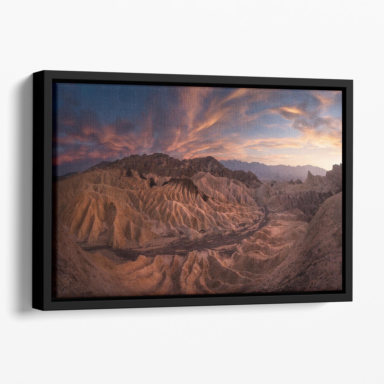 Zabriskie Point Floating Framed Canvas - Canvas Art Rocks - 1