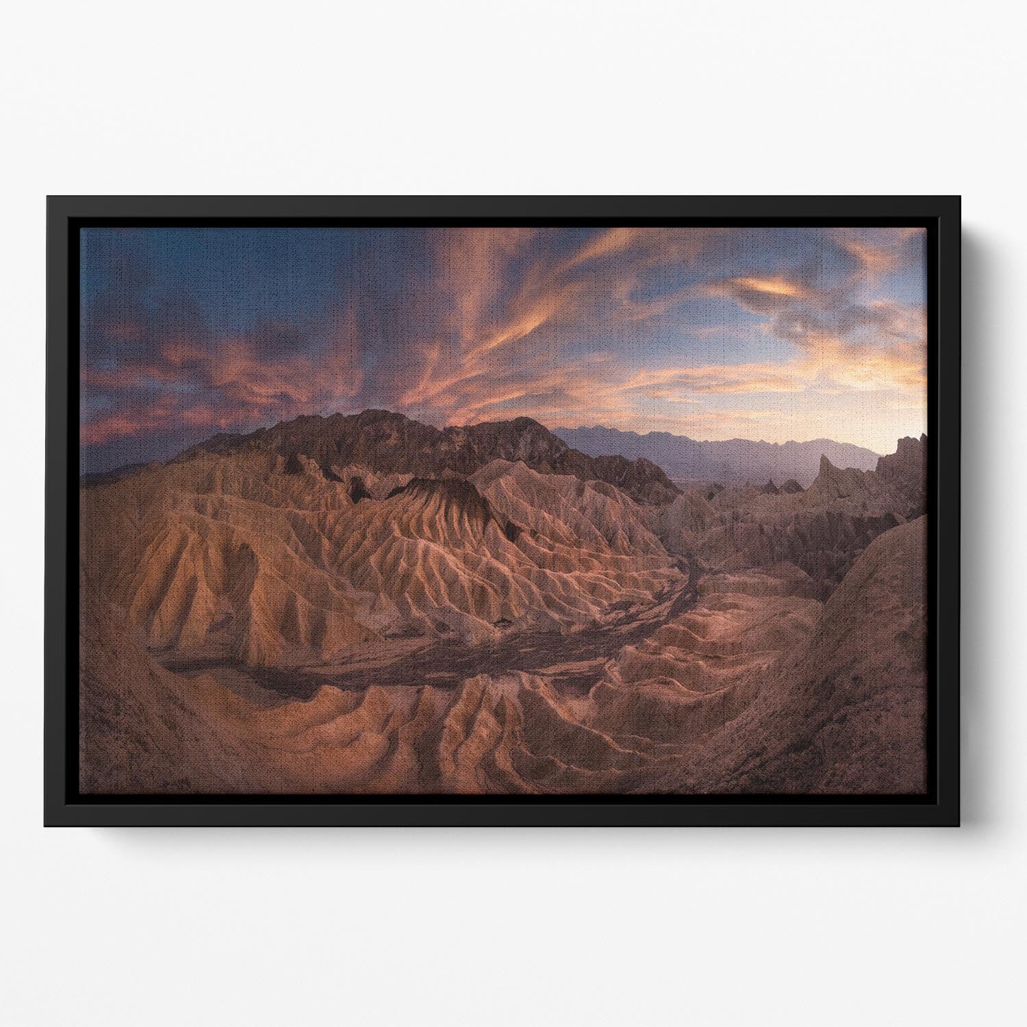 Zabriskie Point Floating Framed Canvas - Canvas Art Rocks - 2