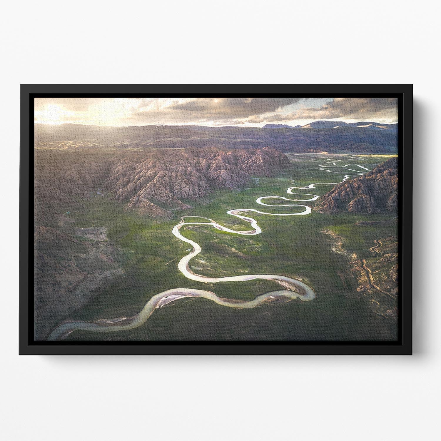 Eighteen Bends Of Waterway Floating Framed Canvas - Canvas Art Rocks - 2