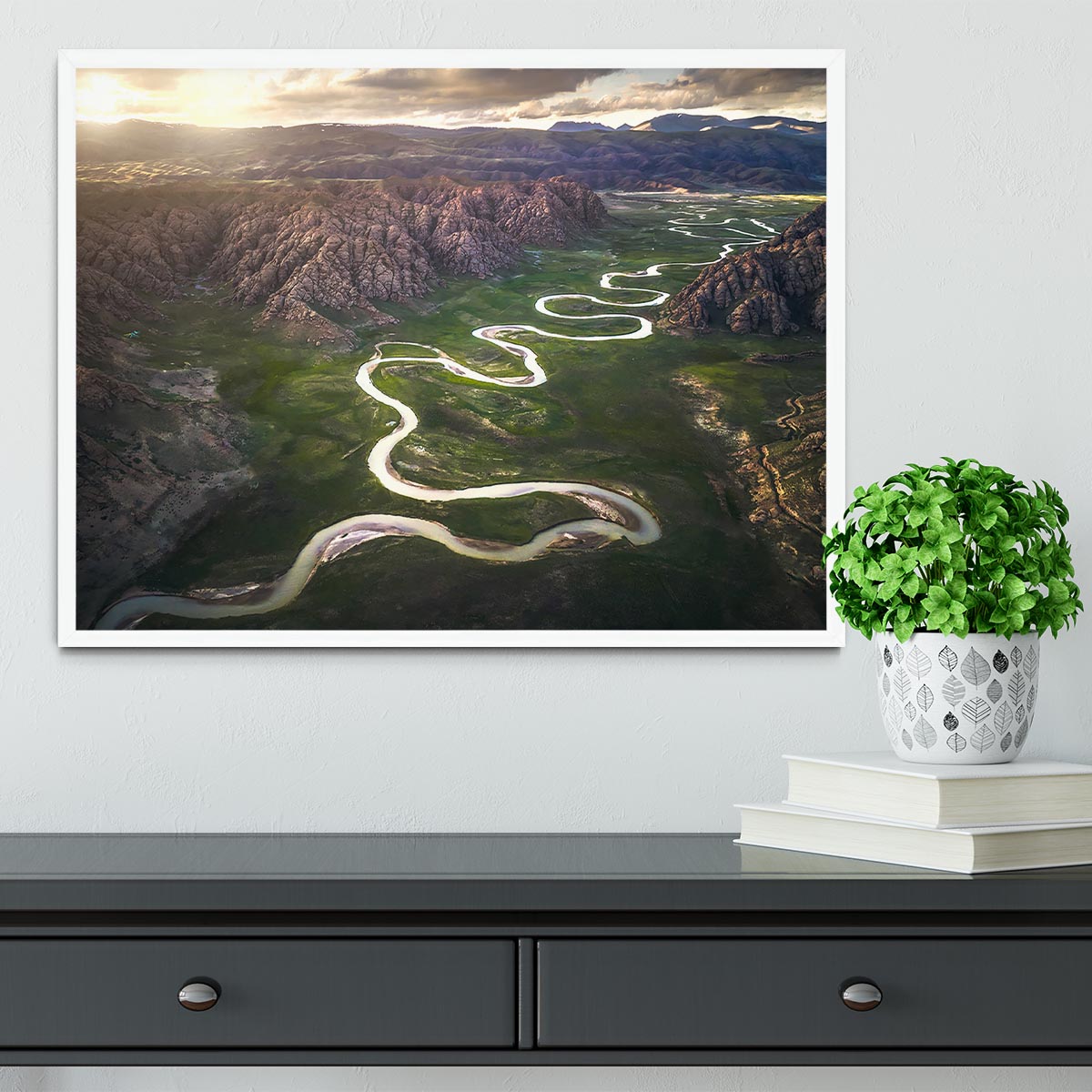 Eighteen Bends Of Waterway Framed Print - Canvas Art Rocks -6