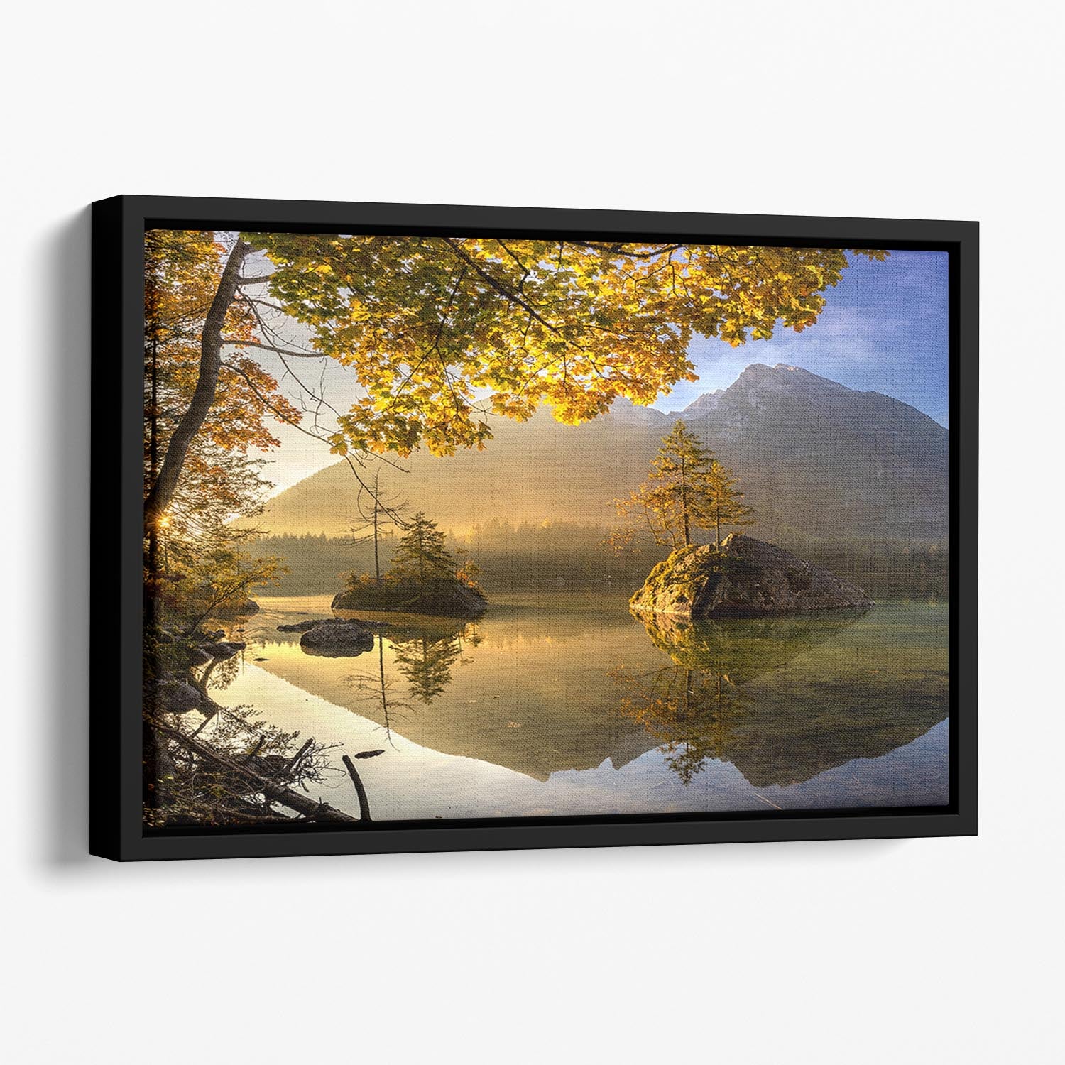 Lake Hintersee Floating Framed Canvas - Canvas Art Rocks - 1