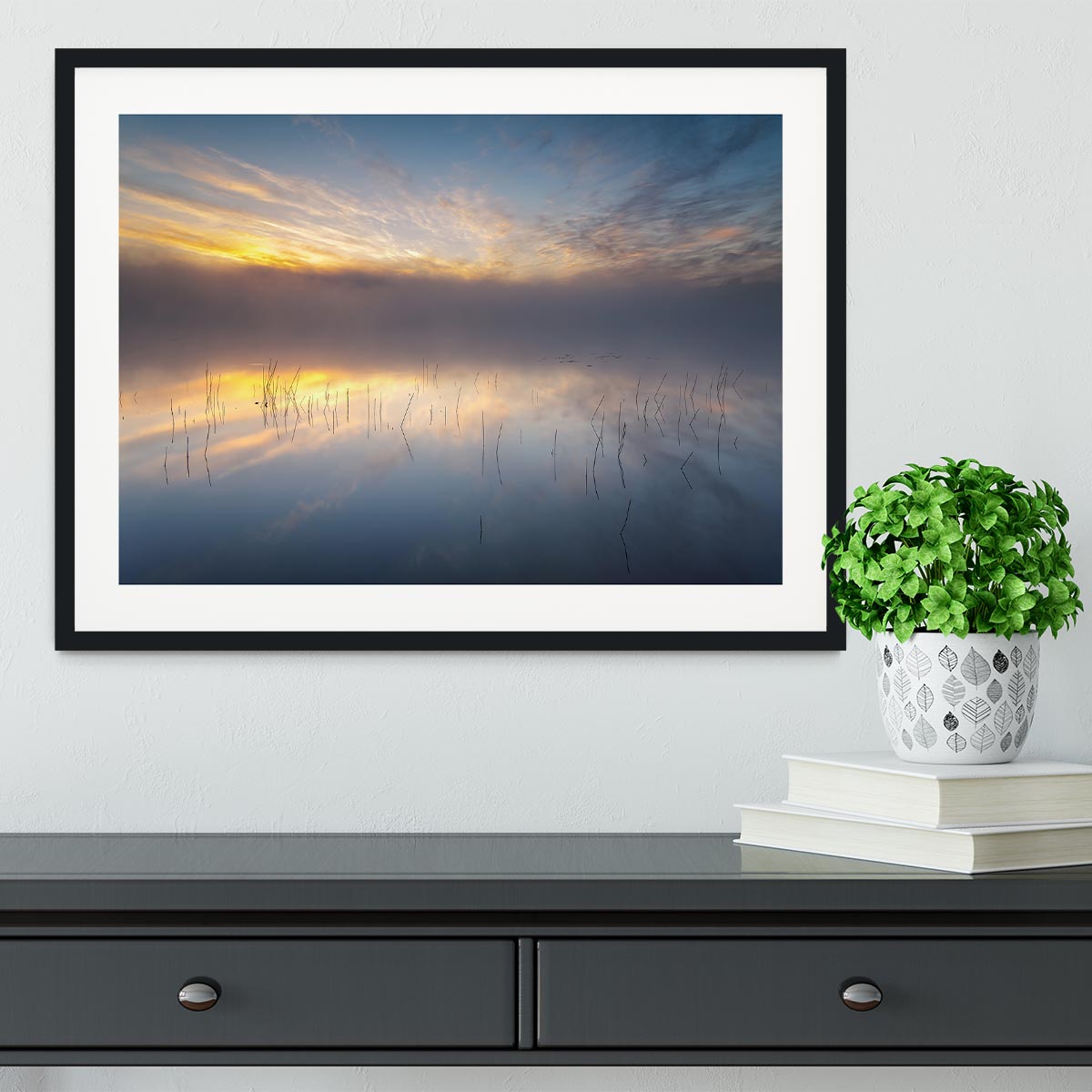 Reeds Framed Print - Canvas Art Rocks - 1