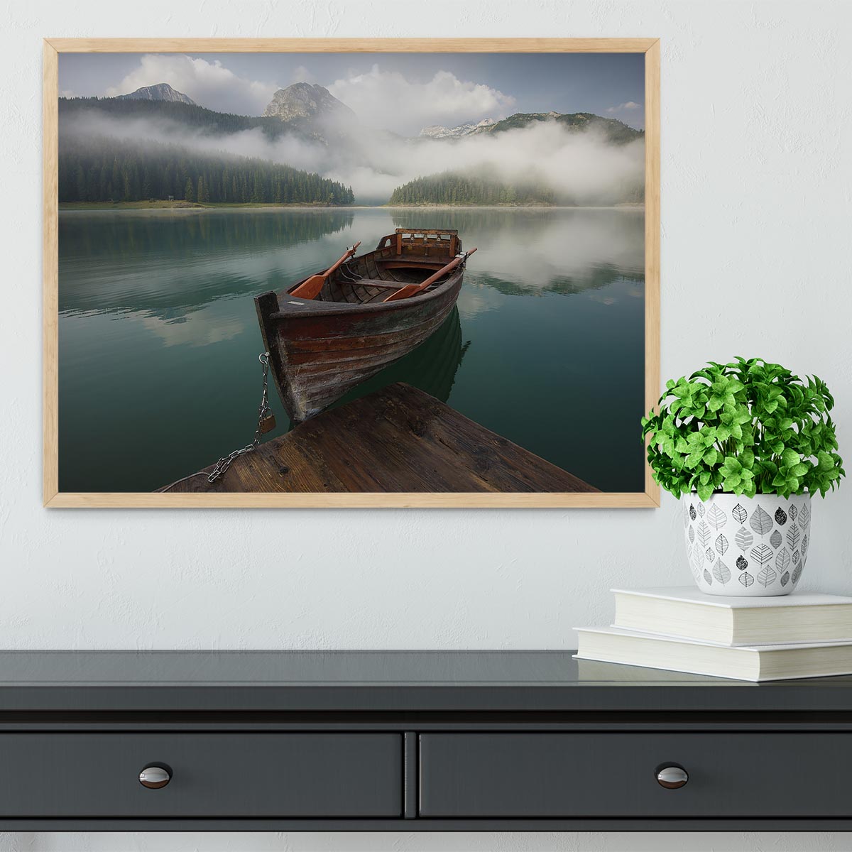 Black Lake Framed Print - Canvas Art Rocks - 4