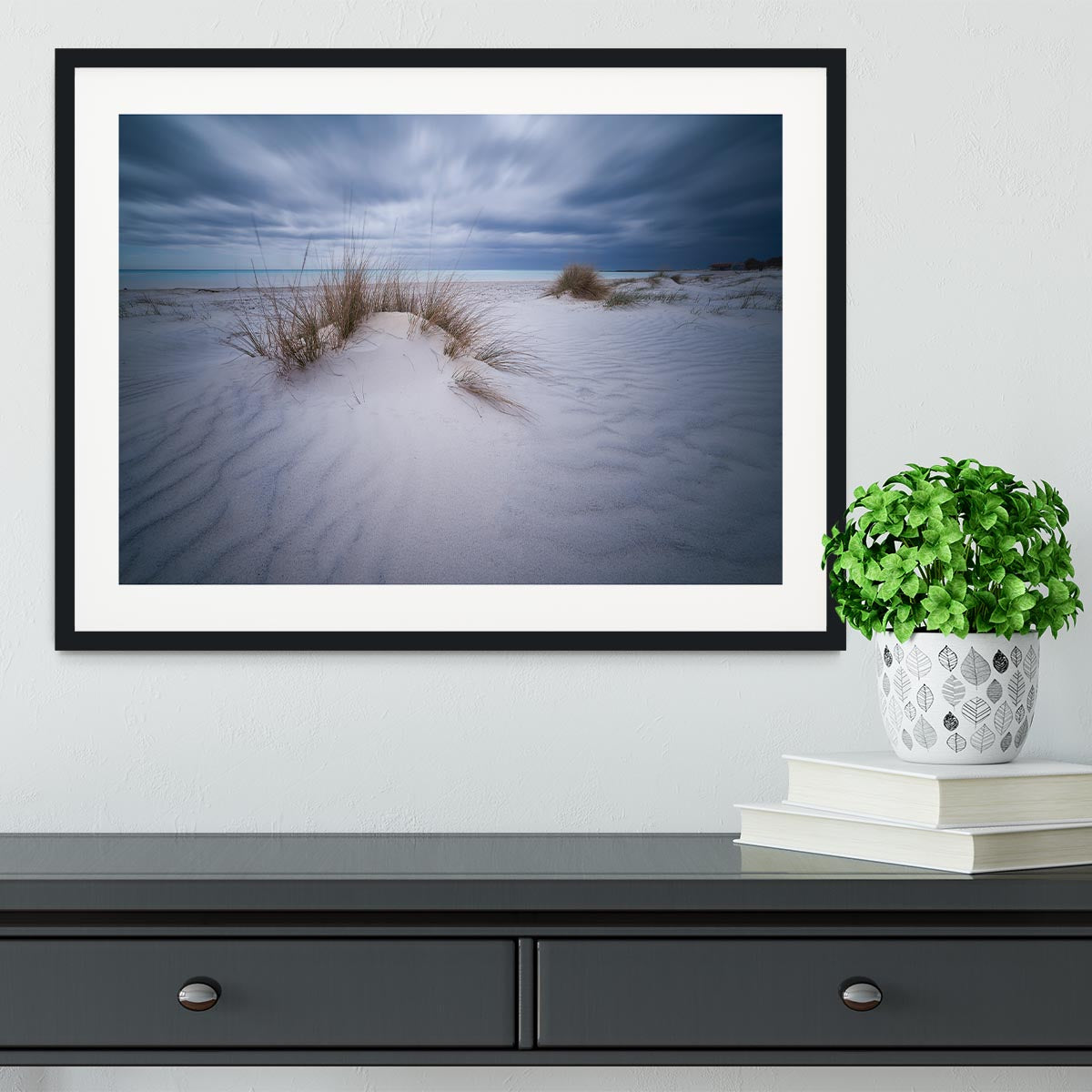 Beach White Framed Print - Canvas Art Rocks - 1