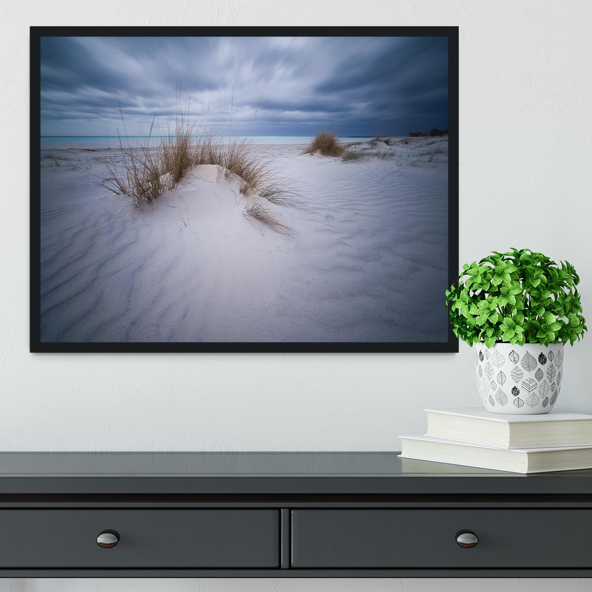 Beach White Framed Print - Canvas Art Rocks - 2