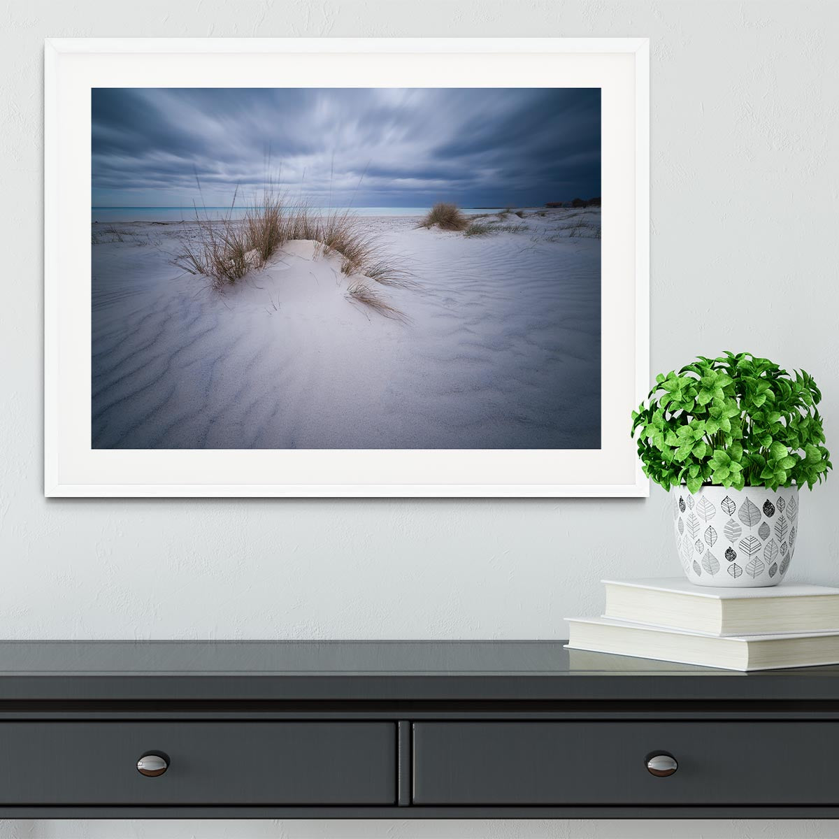 Beach White Framed Print - Canvas Art Rocks - 5