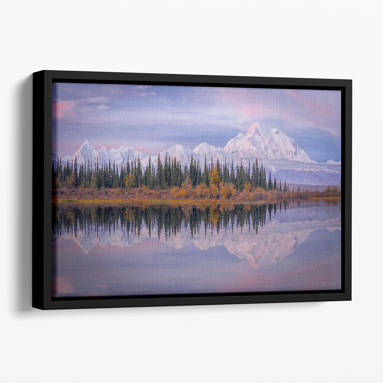 Denali Reflection Floating Framed Canvas - Canvas Art Rocks - 1