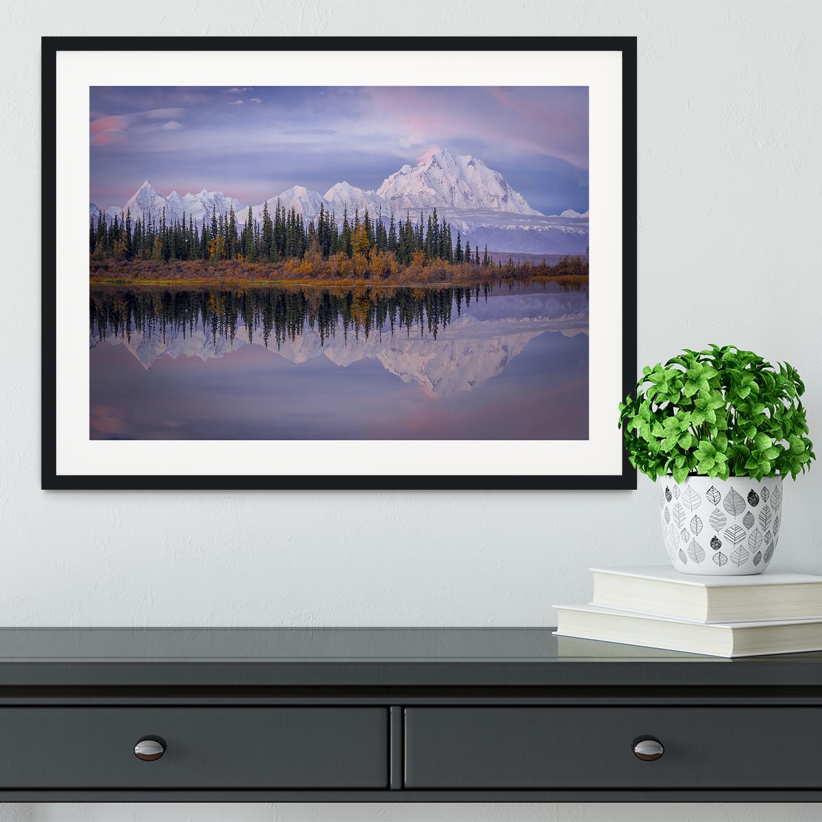 Denali Reflection Framed Print - Canvas Art Rocks - 1