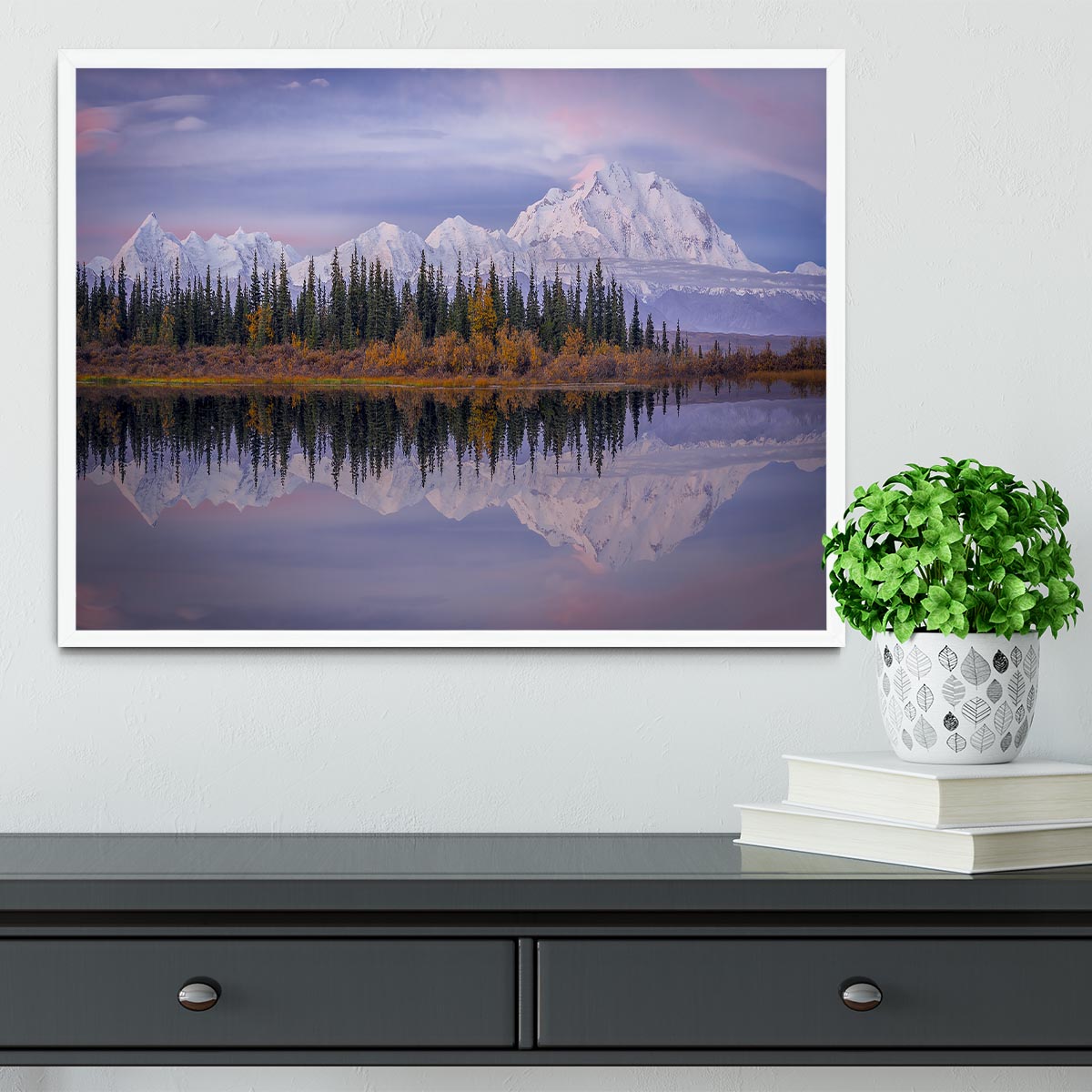 Denali Reflection Framed Print - Canvas Art Rocks -6