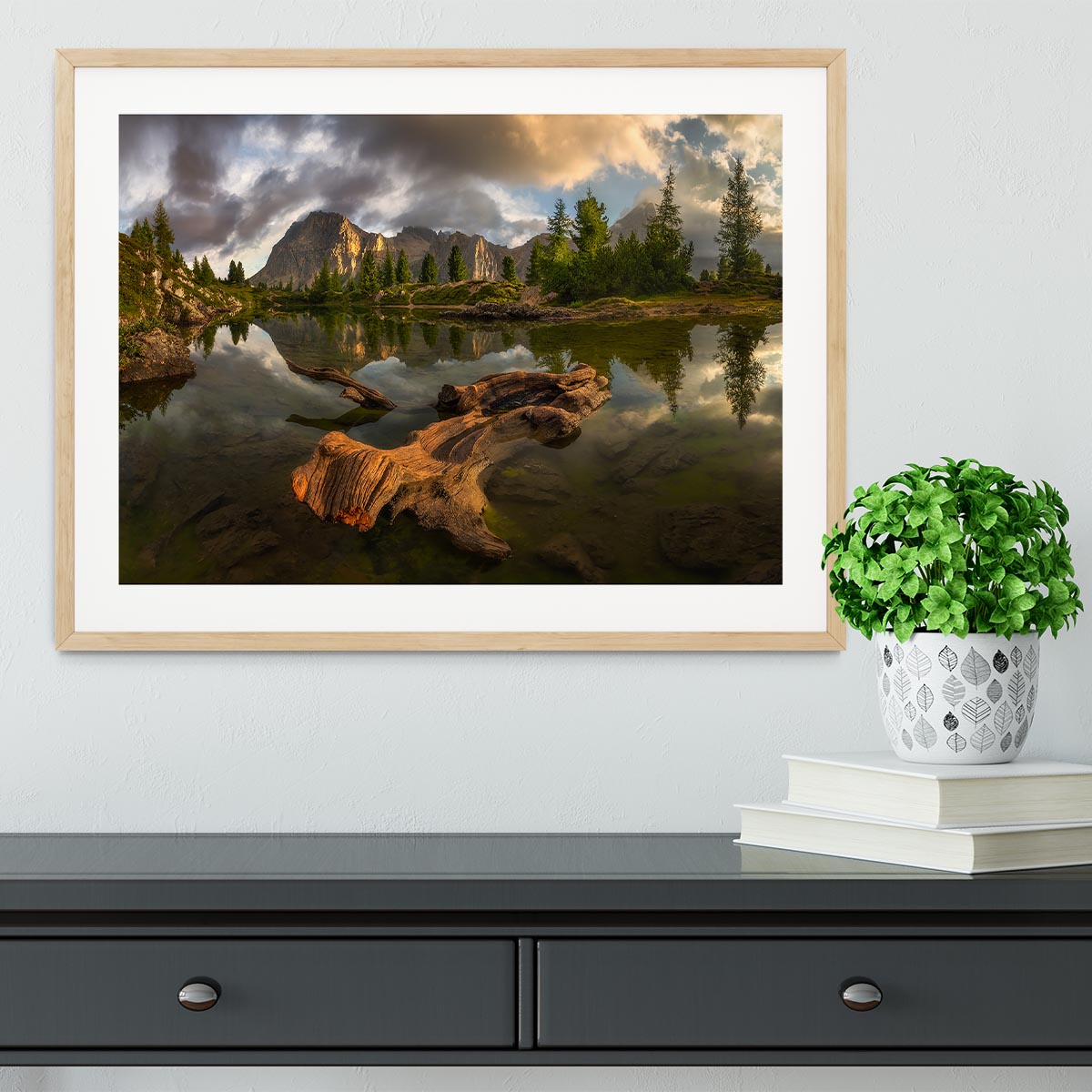 Water Reflection Landscape Framed Print - Canvas Art Rocks - 3