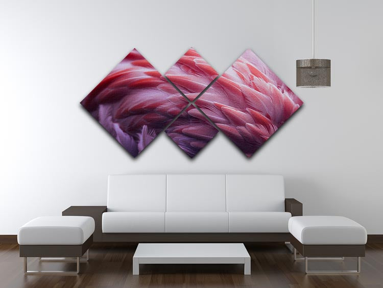 Flamingo 4 Square Multi Panel Canvas - Canvas Art Rocks - 3