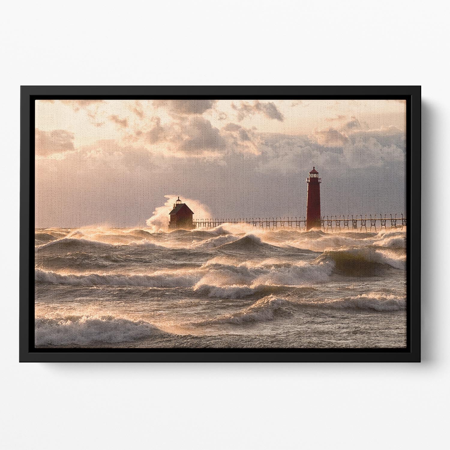 Raging Lake Floating Framed Canvas - Canvas Art Rocks - 2