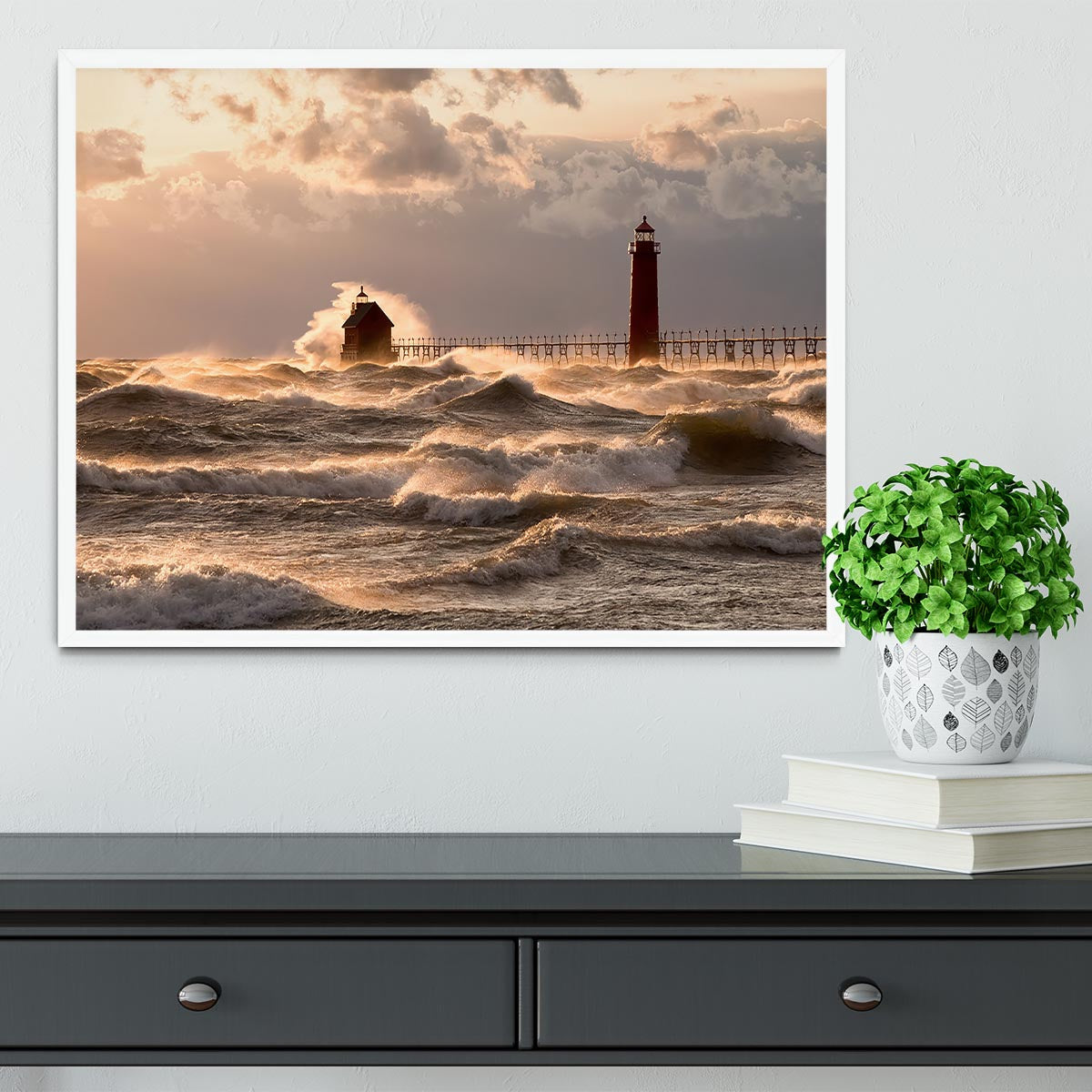 Raging Lake Framed Print - Canvas Art Rocks -6