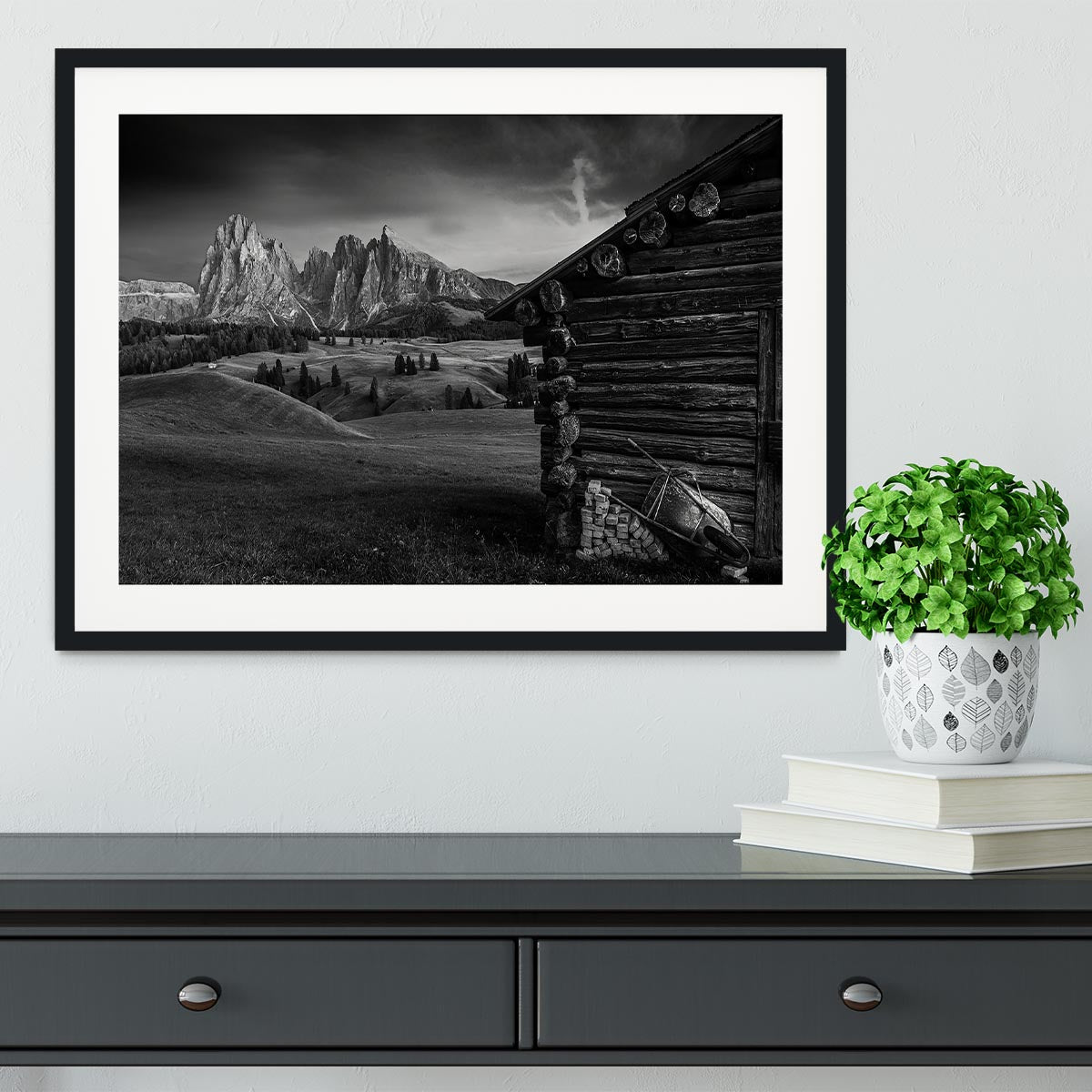 Lodge In Alpe Di Siusi Framed Print - Canvas Art Rocks - 1