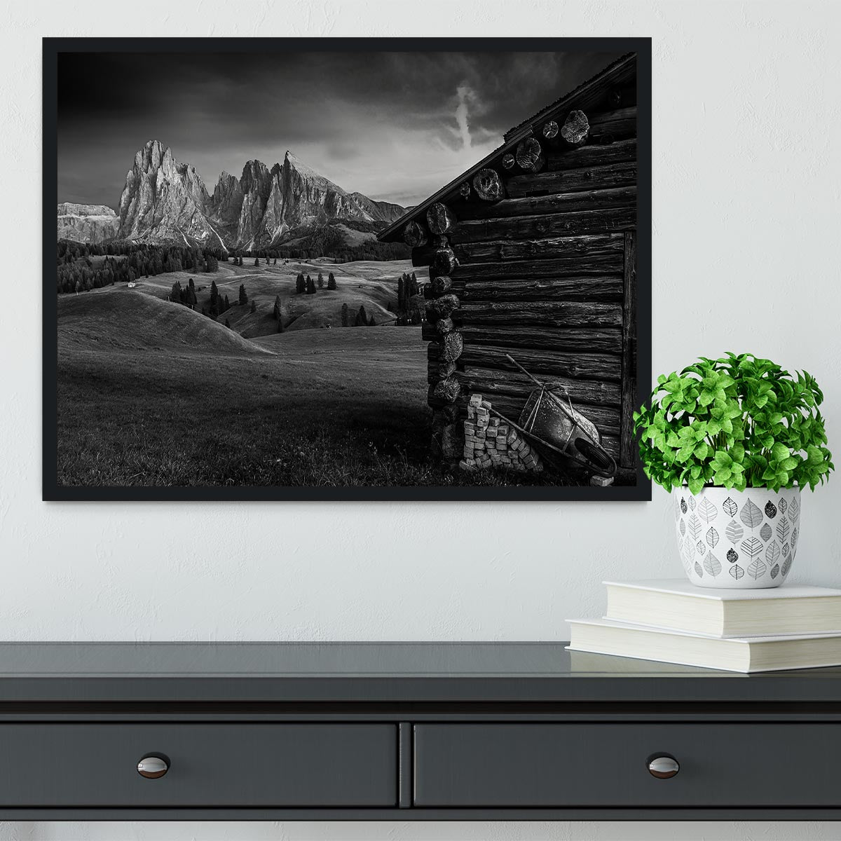 Lodge In Alpe Di Siusi Framed Print - Canvas Art Rocks - 2