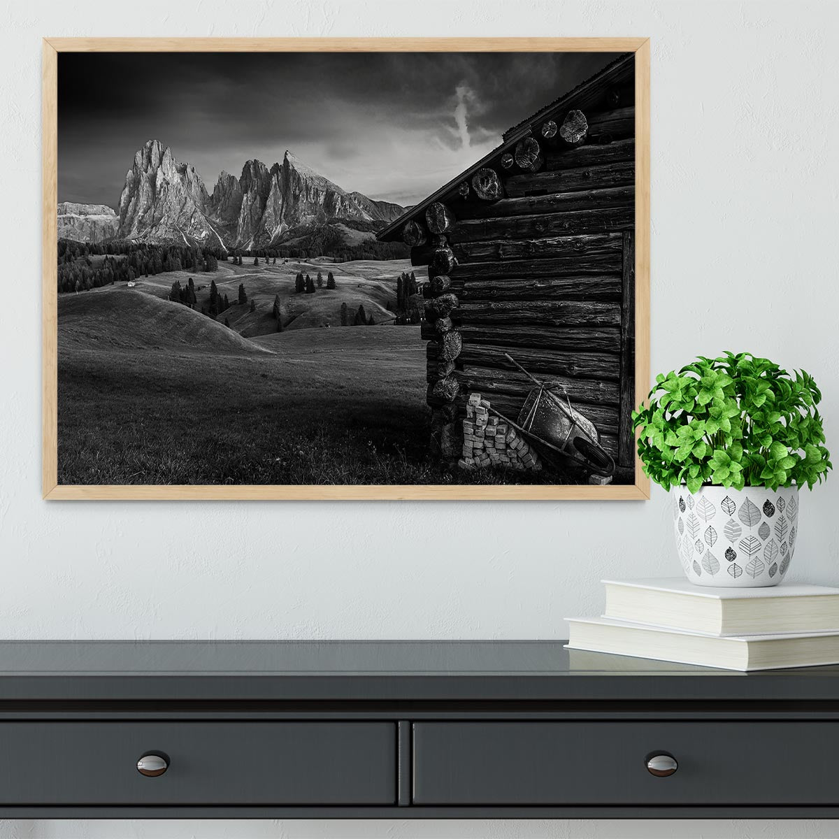 Lodge In Alpe Di Siusi Framed Print - Canvas Art Rocks - 4