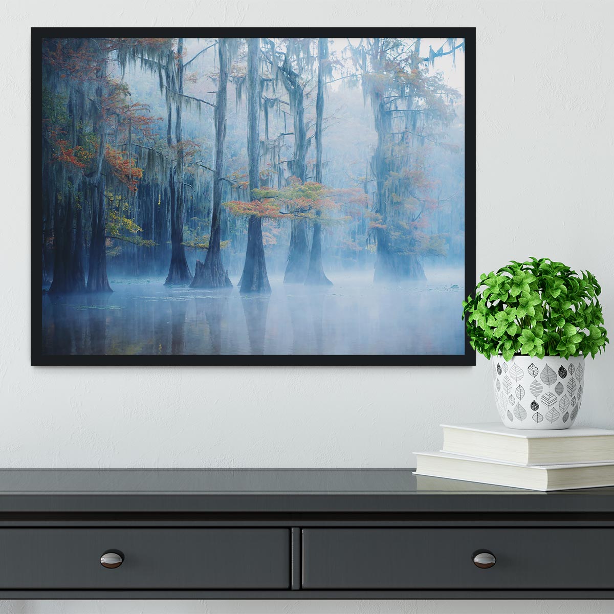 Foggy Swamp Morning Framed Print - Canvas Art Rocks - 2