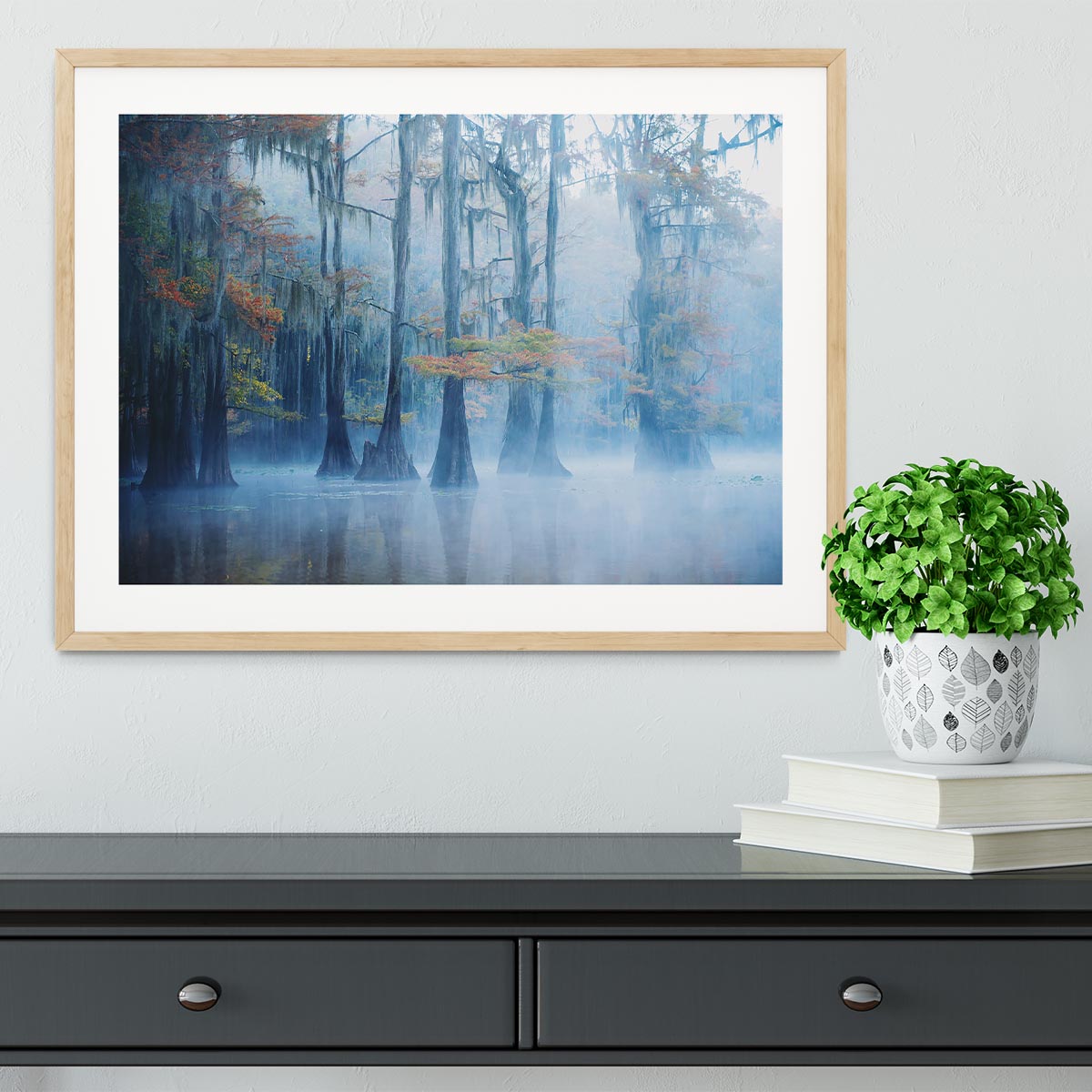 Foggy Swamp Morning Framed Print - Canvas Art Rocks - 3