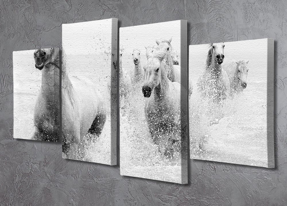 Slashing Horses 4 Split Panel Canvas - Canvas Art Rocks - 2