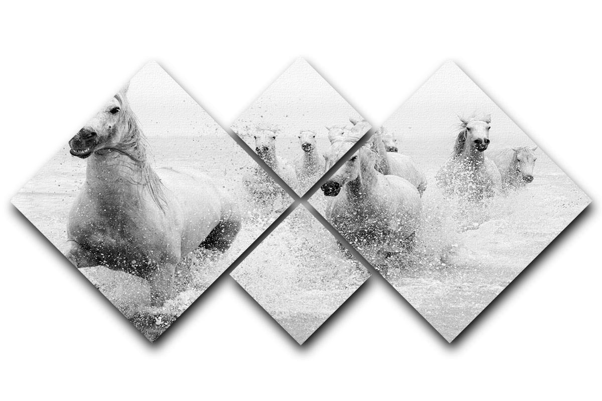 Slashing Horses 4 Square Multi Panel Canvas - Canvas Art Rocks - 1