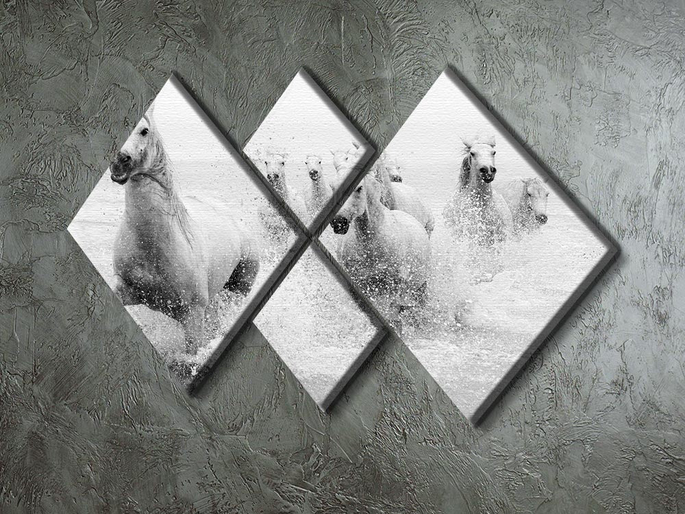 Slashing Horses 4 Square Multi Panel Canvas - Canvas Art Rocks - 2