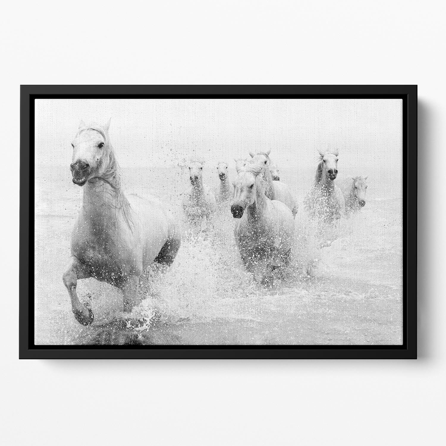 Slashing Horses Floating Framed Canvas - Canvas Art Rocks - 2