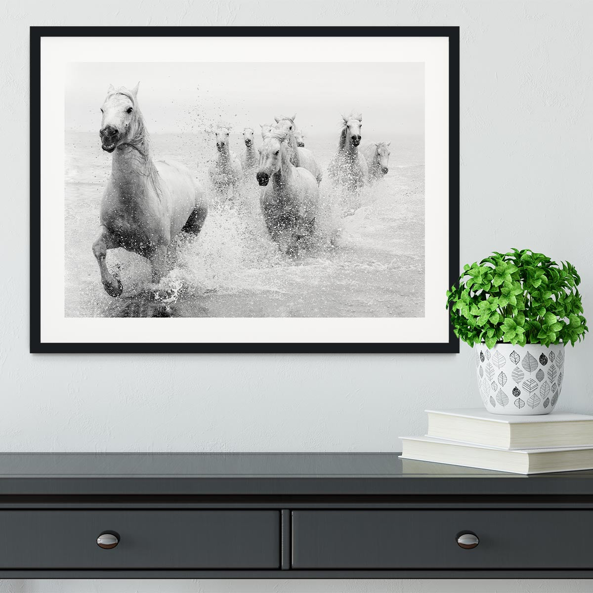 Slashing Horses Framed Print - Canvas Art Rocks - 1