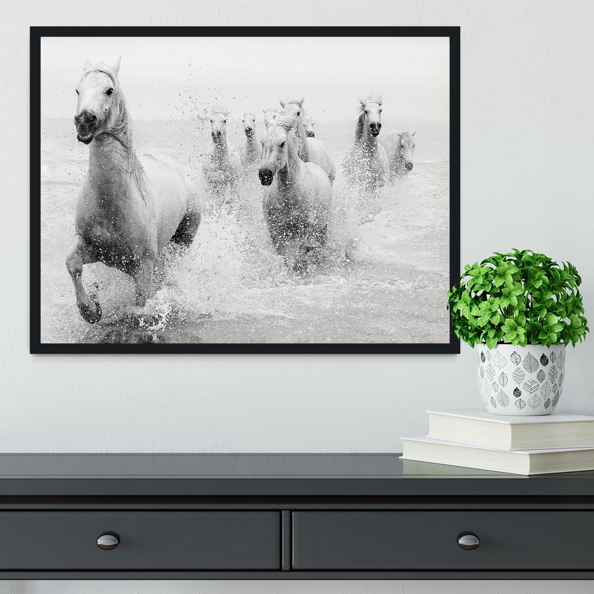 Slashing Horses Framed Print - Canvas Art Rocks - 2