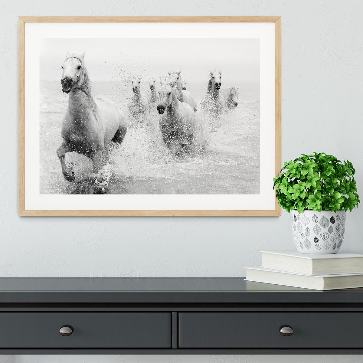 Slashing Horses Framed Print - Canvas Art Rocks - 3