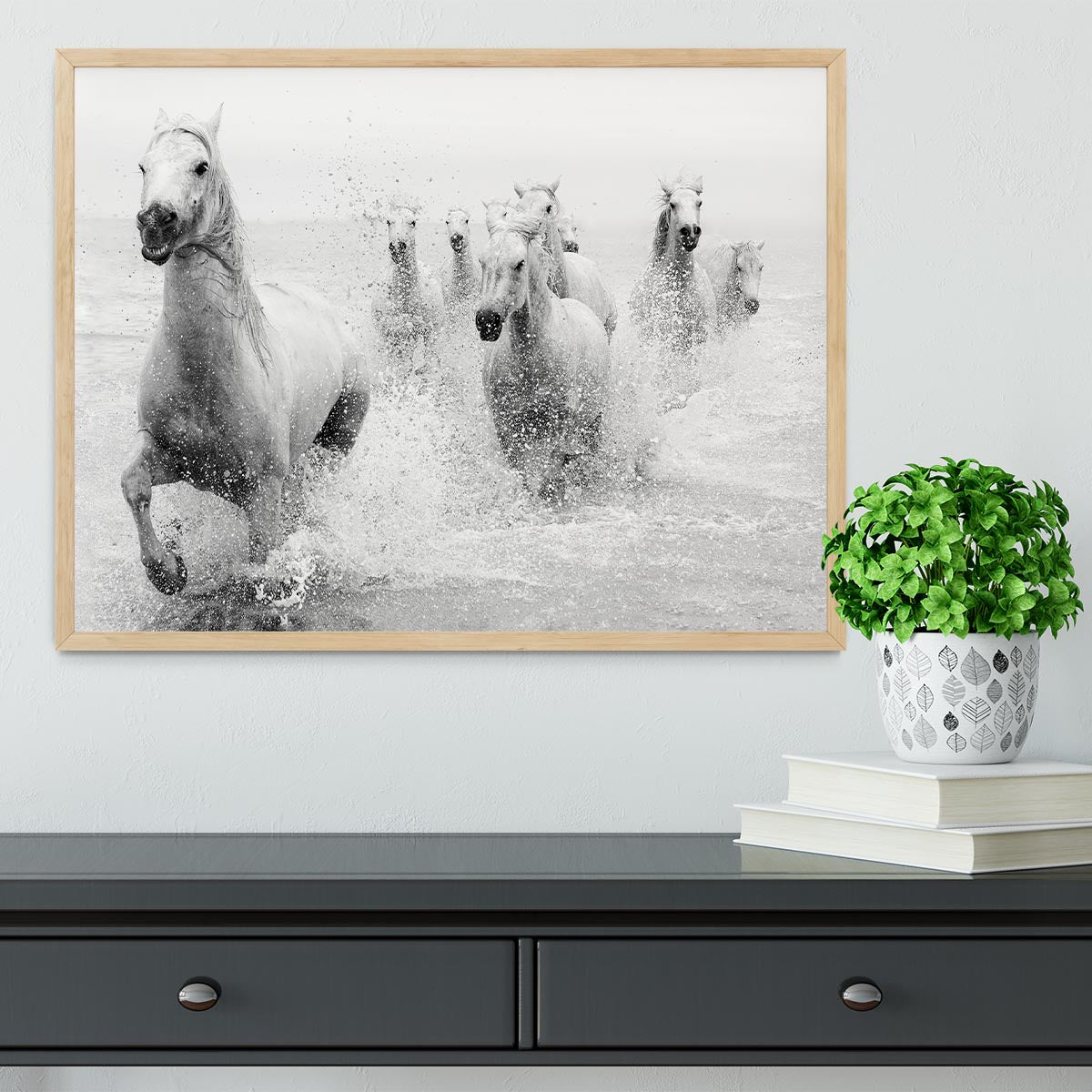 Slashing Horses Framed Print - Canvas Art Rocks - 4
