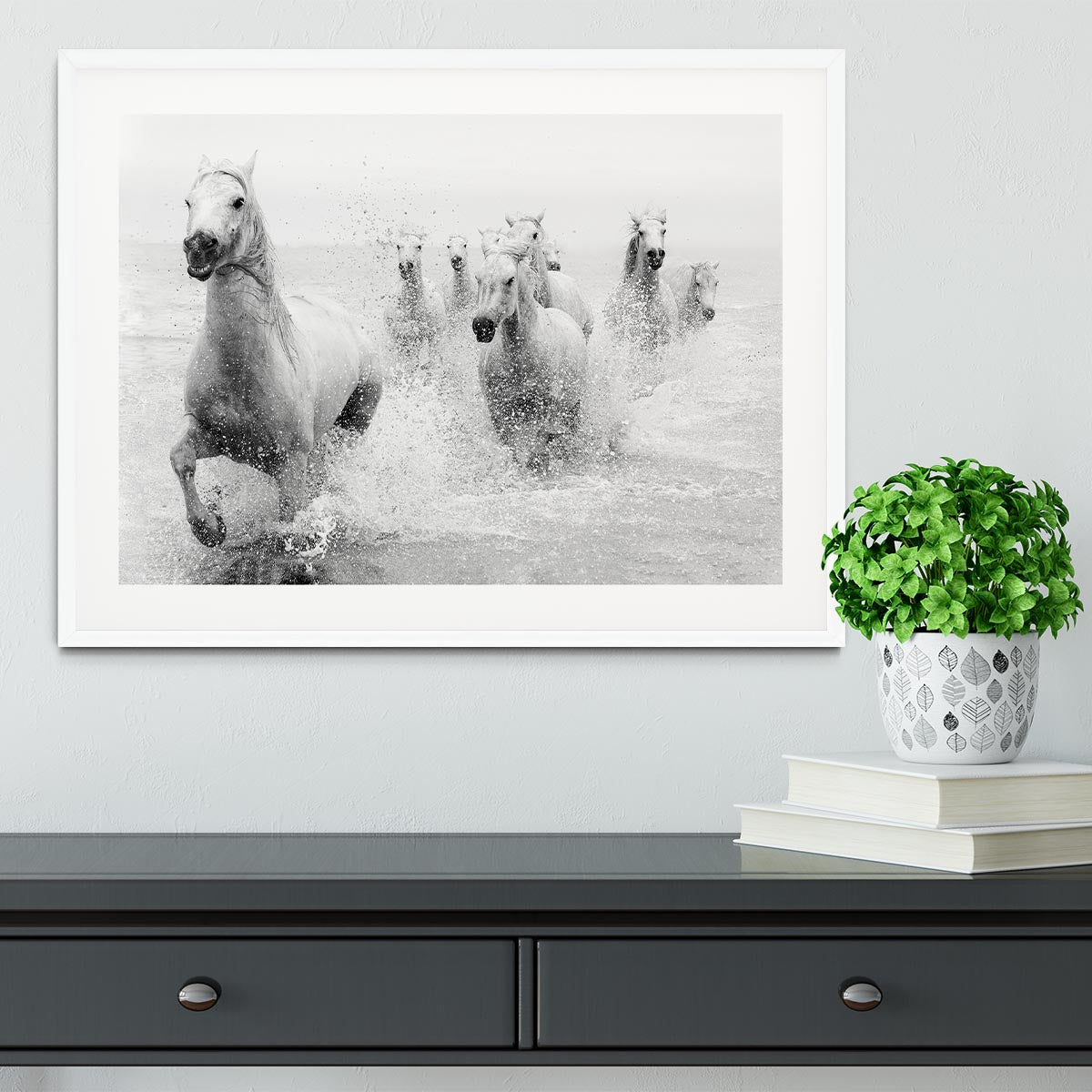 Slashing Horses Framed Print - Canvas Art Rocks - 5
