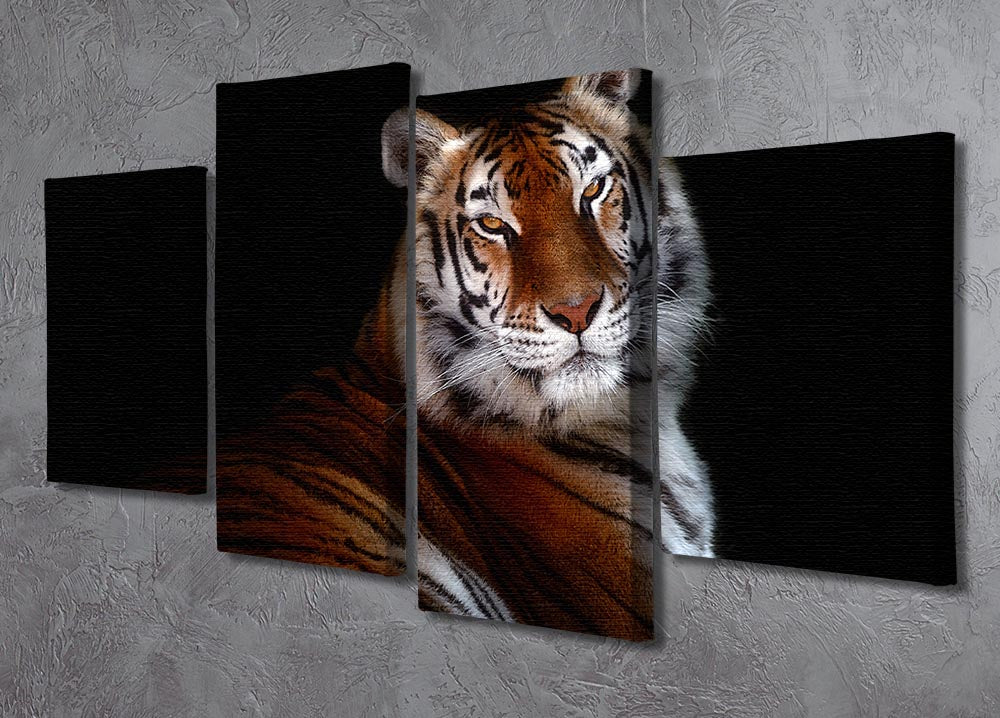 Serenity Tiger 4 Split Panel Canvas - Canvas Art Rocks - 2
