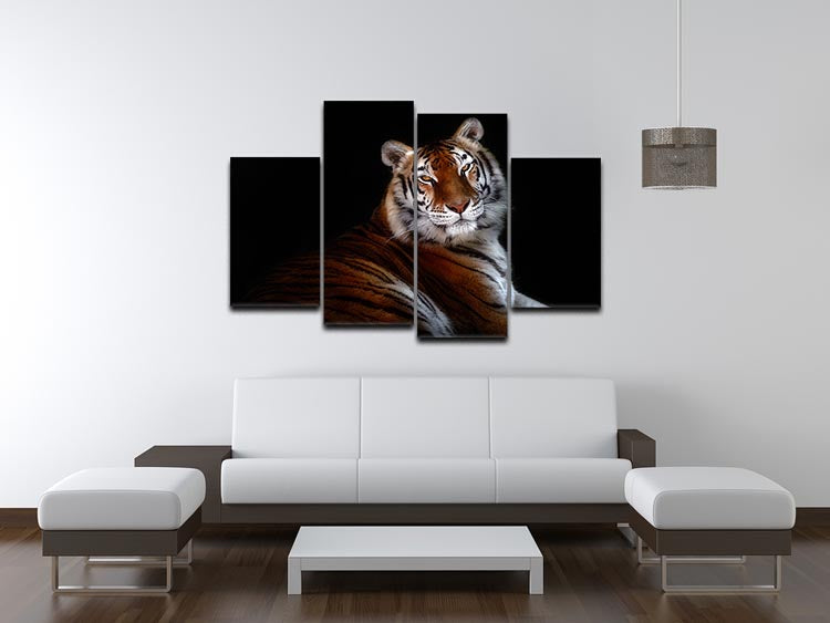 Serenity Tiger 4 Split Panel Canvas - Canvas Art Rocks - 3
