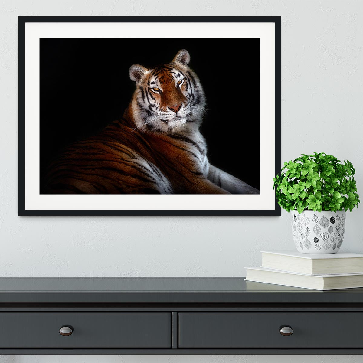 Serenity Tiger Framed Print - Canvas Art Rocks - 1