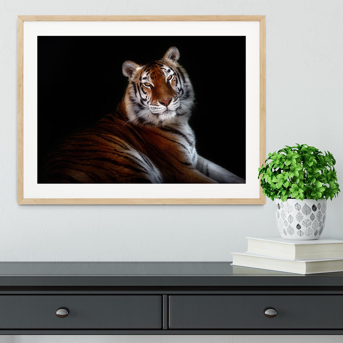 Serenity Tiger Framed Print - Canvas Art Rocks - 3