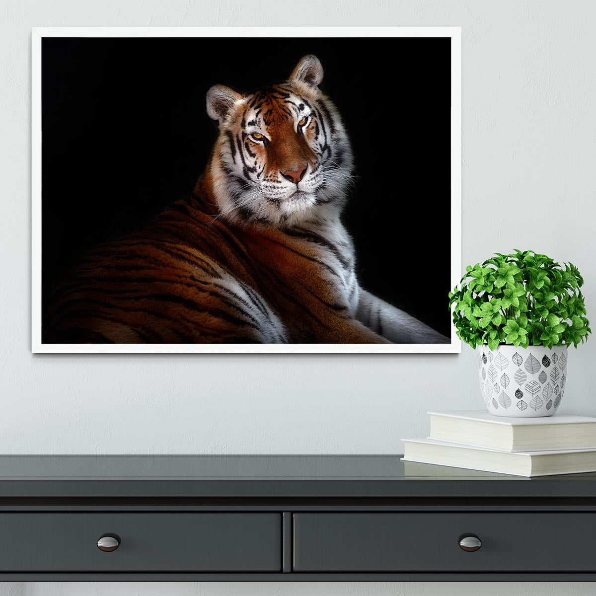 Serenity Tiger Framed Print - Canvas Art Rocks -6