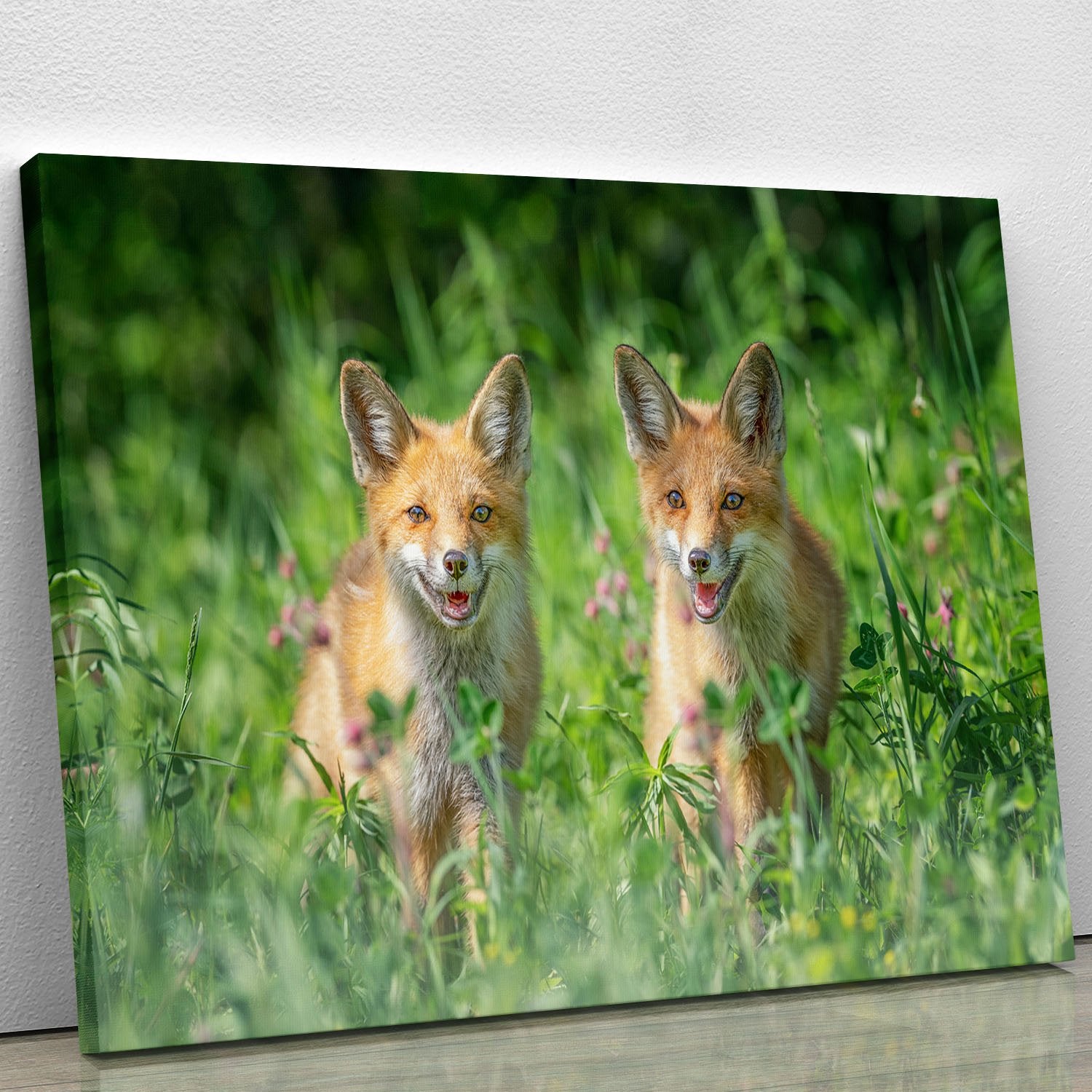 Foxes In Sprint Canvas Print or Poster - Canvas Art Rocks - 1