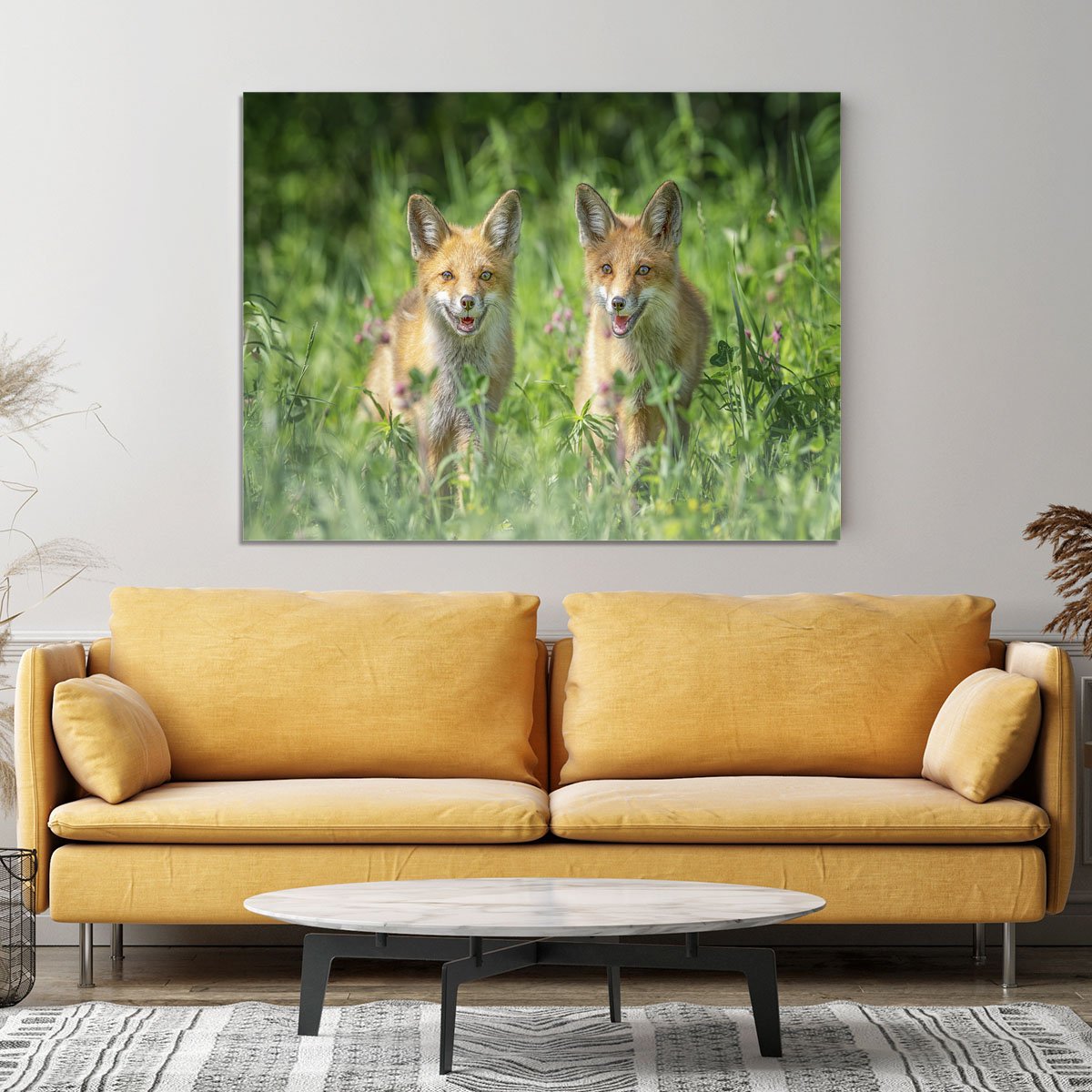 Foxes In Sprint Canvas Print or Poster - Canvas Art Rocks - 4