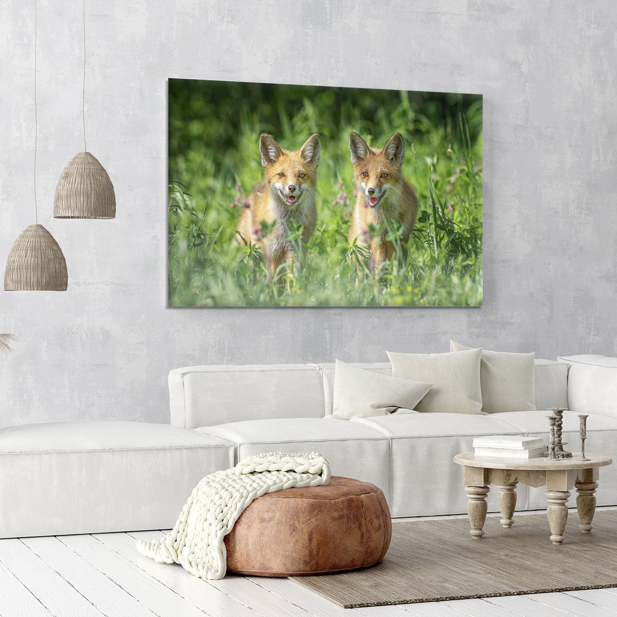 Foxes In Sprint Canvas Print or Poster - Canvas Art Rocks - 6