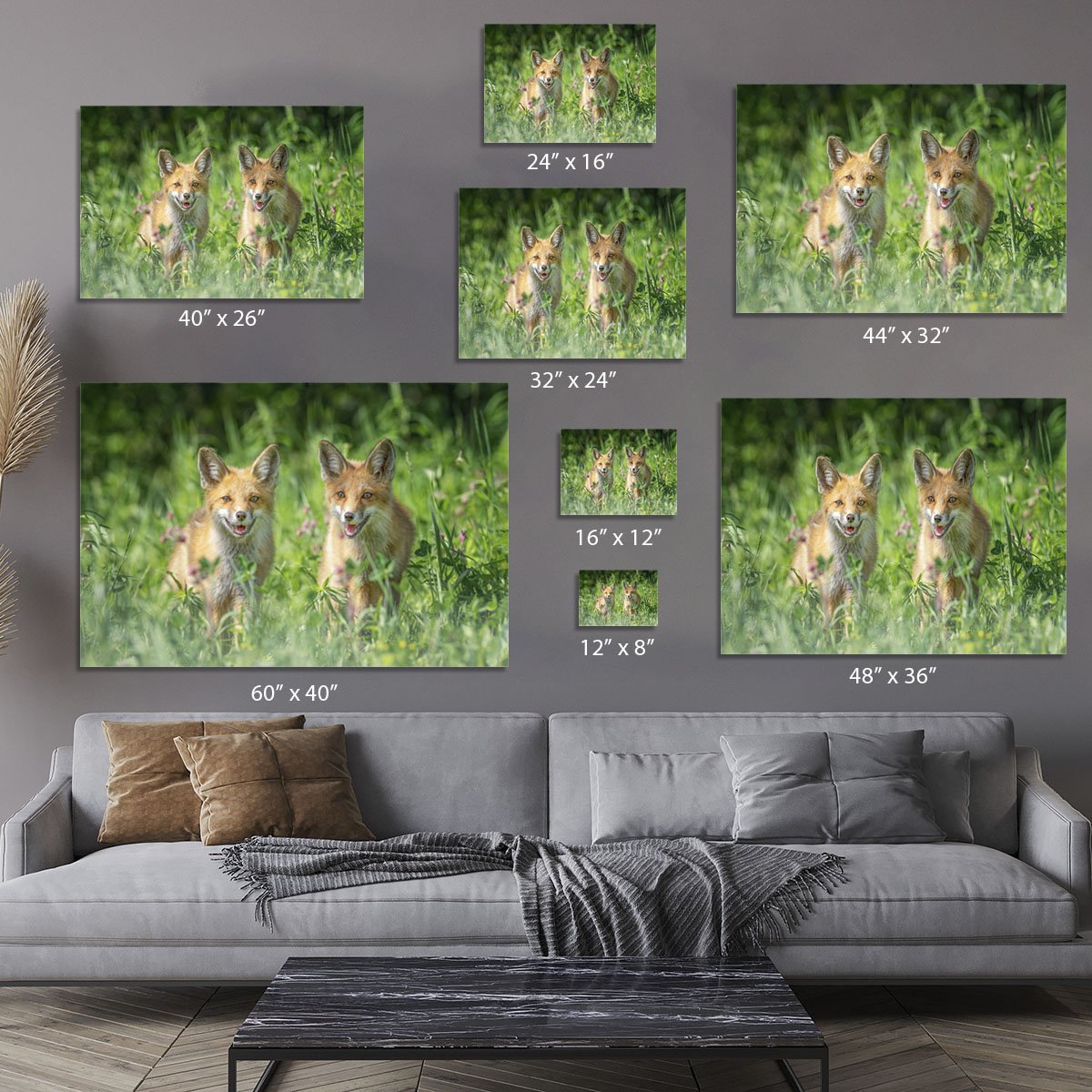 Foxes In Sprint Canvas Print or Poster - Canvas Art Rocks - 7