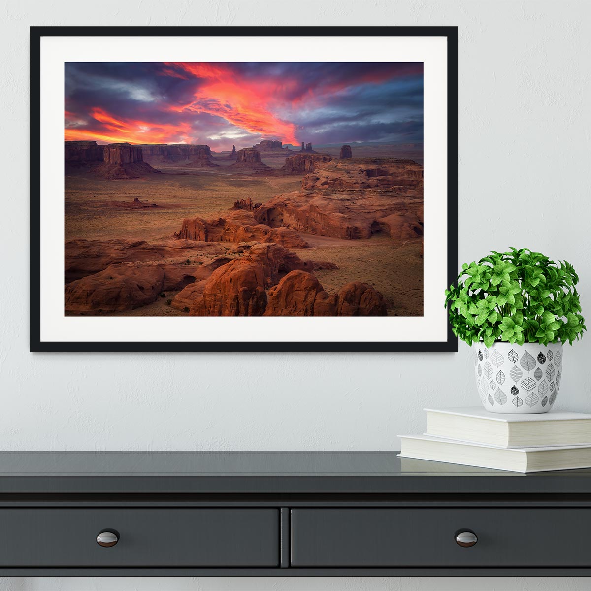 Hunts Mesa Framed Print - Canvas Art Rocks - 1