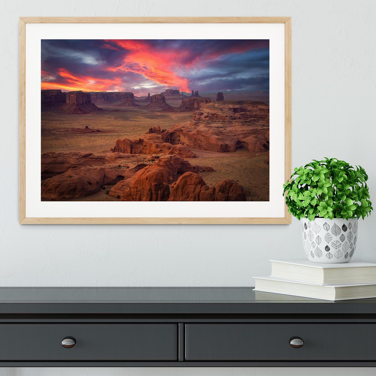 Hunts Mesa Framed Print - Canvas Art Rocks - 3