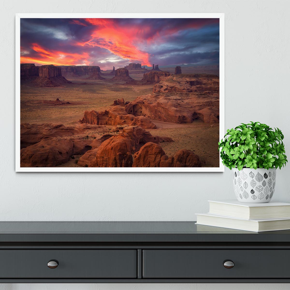 Hunts Mesa Framed Print - Canvas Art Rocks -6