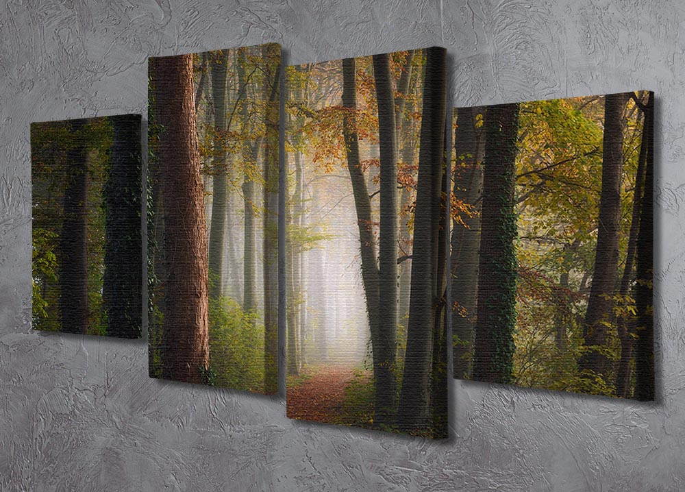 Autumn Colorful Forest 4 Split Panel Canvas - Canvas Art Rocks - 2